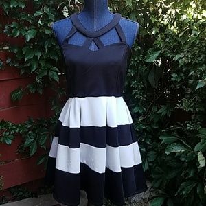 Crystal doll black & white dress